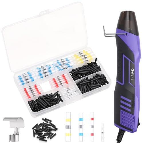 Mini Heat Gun with 100PCS Solder Seal Connectors & 200PCS Shrink Tubing