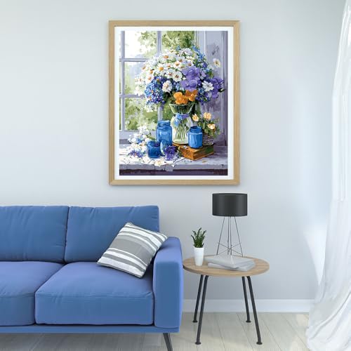 14 ct Counted Cross Stitch Kits for Adults Flowers Cross Stitch Patterns Stamped Printed Cross Stitch Kits