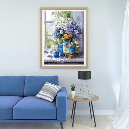 14 ct Counted Cross Stitch Kits for Adults Flowers Cross Stitch Patterns Stamped Printed Cross Stitch Kits