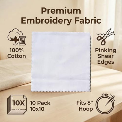 Embroidery Fabric Squares Cotton (10 Count)