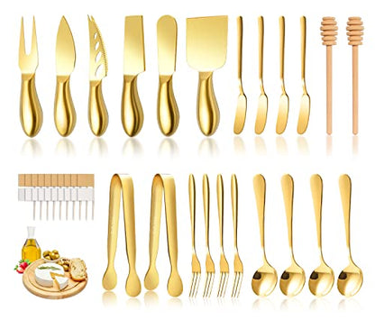 Gold Cheese Knife Set For Charcuterie Board Accessories