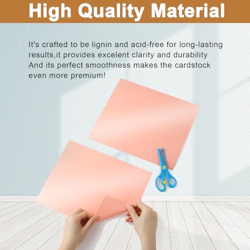 100 Sheets Pink Shimmer Cardstock 8.5 x 11 Crafts Paper 75lb (100 Count)