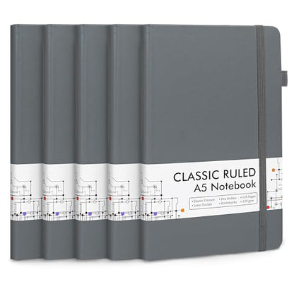 5 Pack Journal Notebook Bulk for School (5 Count)