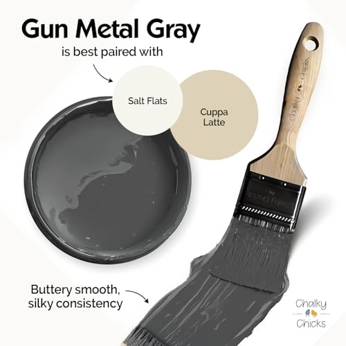Gun Metal Gray 8 Fl Oz Chalk Paint for Furniture All in One