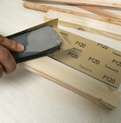 30Pcs 9 x 3.6 Inchs 120 Grit Wet and Dry Handmade Universal Sanding Sheets