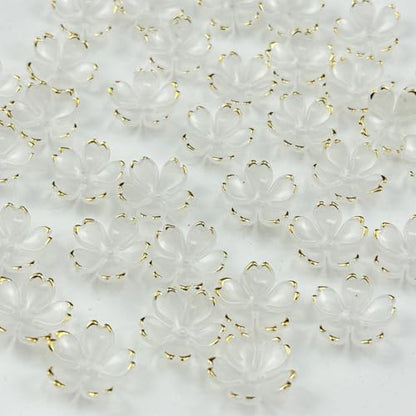 100pcs Acrylic Flower Beads (100 Count)