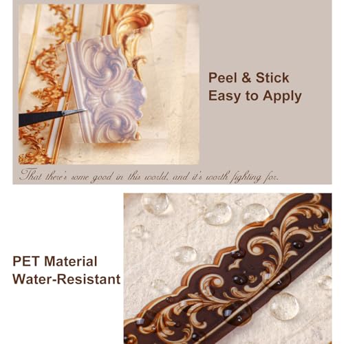 6 Rolls Vintage European PET Border Tape with Clip (6 Count)