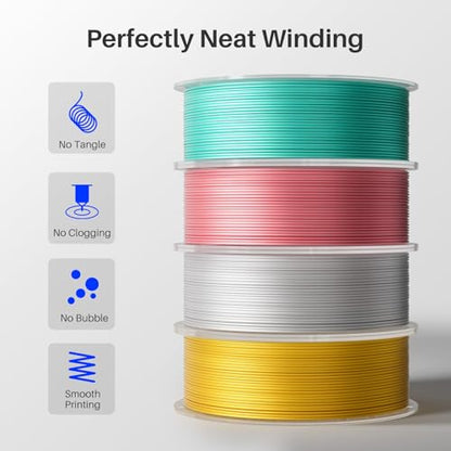 Silk PLA 3D Printer Filament 1.75mm Peach Pink 1KG (35.274 Ounce)