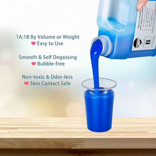 Silicone Mold Making Kit 30A Platinum Liquid 1 Gallon Sapphire Blue