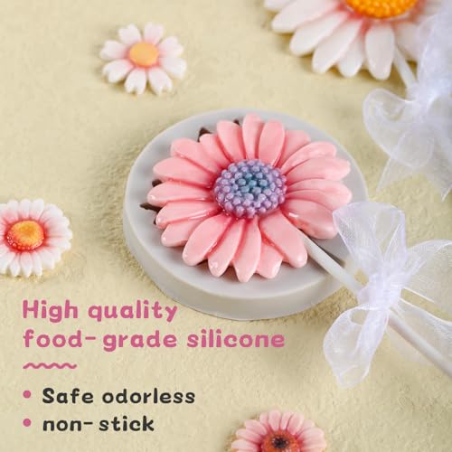 2Pcs Chrysanthemum Flower Silicone Mold for Fondant Cake Decorating