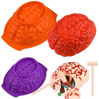 2 Pcs Halloween 3D Human Brain Silicone Molds (2 Count)