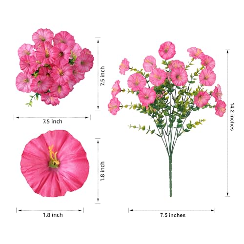 Artificial Flowers Fake Plants for Outdoors Decoration (12 Count)