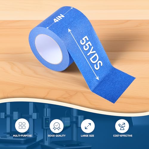 Wide Blue Painters Tape 4 Inch x 55 Yards Masking Tape (165 Foot)