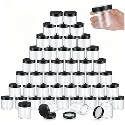 36 Pieces 8 oz Plastic Jars with Lids Wide Mouth Airtight Reusable Container Acrylic Cosmetic Small Jars for Lotions Ointments Travel Toiletries Creams Make up Storage (36 Count)