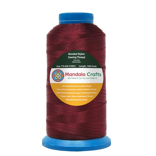 Size 69 210D T70 Wine Bonded Nylon Thread (4500 Foot)