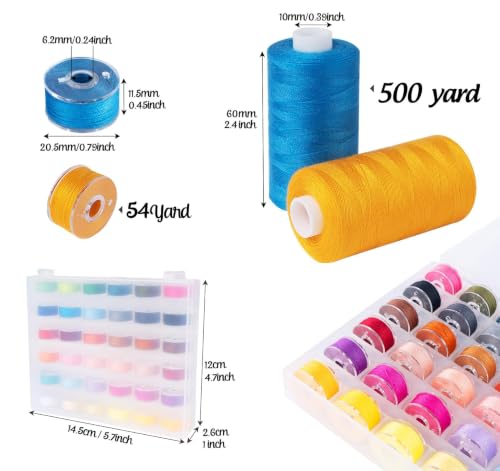 72pcs Sewing Thread Bobbins Kit (72 Count)