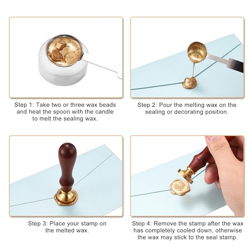 360Pcs Light Gold Sealing Wax Beads (360 Count)
