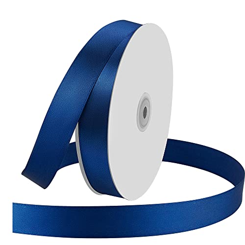 1" x 100 Yards Navy Blue Satin Ribbon Crafts Gift Wrapping (300 Foot)