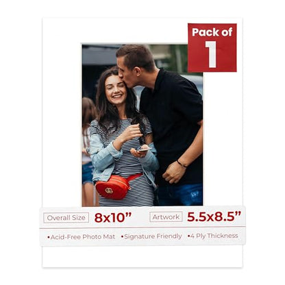 8x10 Mat Bevel Cut for 5.5x8.5 Photos