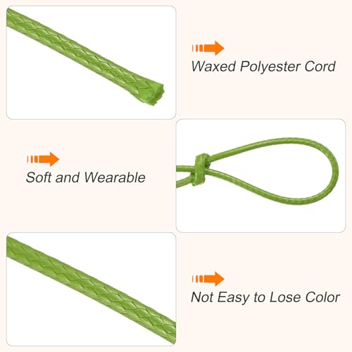 Waxed Cord 1.5mm Waxed Thread 87 Yard Wax String Leather Cord for Bracelet Making