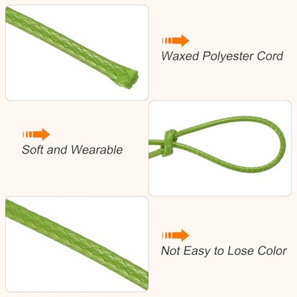 Waxed Cord 1.5mm Waxed Thread 87 Yard Wax String Leather Cord for Bracelet Making