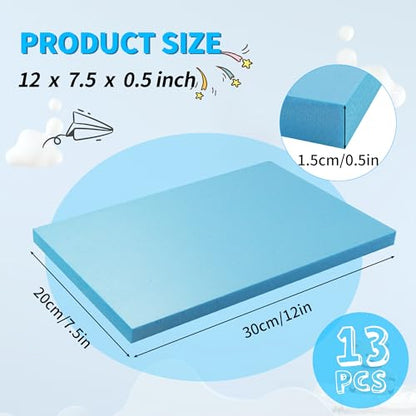 Blue 13 Pack 12x7.5x0.5 inch Foam Sheets 0.5 Inch Thick (13 Count)