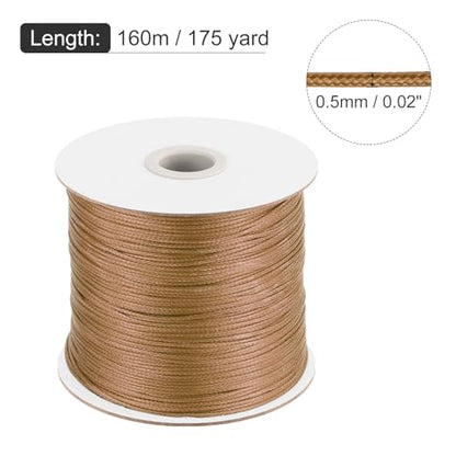 Waxed Cord 0.5mm Waxed Polyester Cord 175 Yard Wax String for Bracelet Making