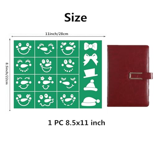 19pcs Christmas Stencils Chalk Paste Paint Set with Mini Squeegees