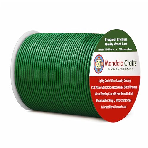 2mm Evergreen Waxed Cord (327 Foot)