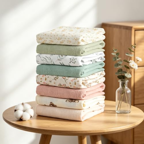 Organic Pack and Play Sheets Fitted 38”x26” 100% Muslin Cotton (2 Count)