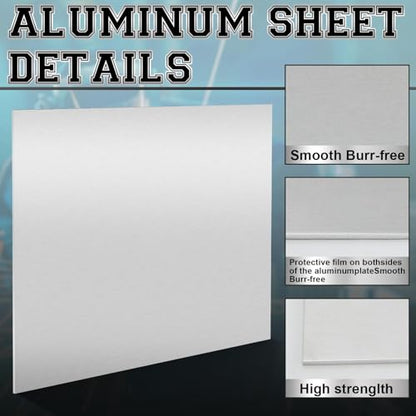 1 Pack 5052 Aluminum Sheet Metal 12" x 12" Aluminum Plate 1 (2 Count)