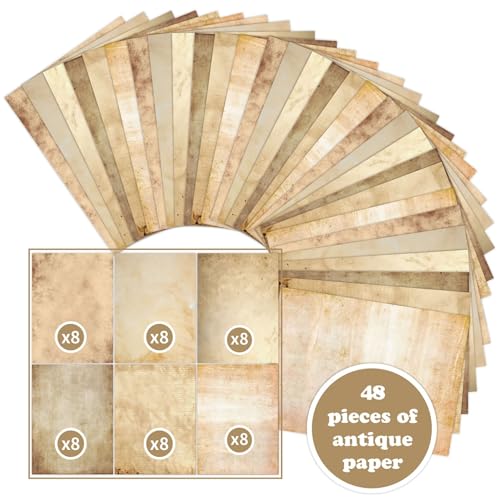 100GSM 48Sheets Vintage Antique Printing Paper (48 Count)