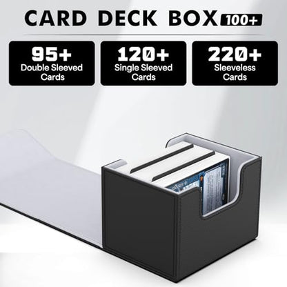 MTG Deck Box Holds 120+ Single Sleeved Cards Commander Deck Box
