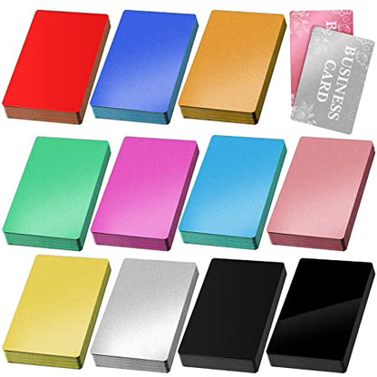 550 Pcs Metal Business Cards Engraving Aluminum Plates for Crafting Multipurpose Metal Sheets for Crafting 0.01 Inch Thick Blank Business Cards for CNC Engraver Laser DIY