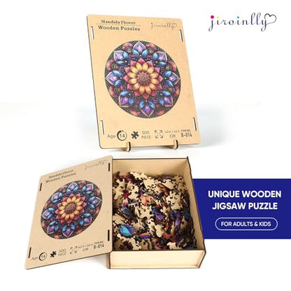 Wooden Puzzles for Adults Purple Mandala 200 Pieces Jigsaw Puzzle (200 Count)