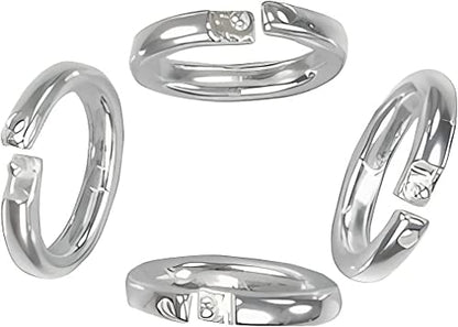 4 Sterling Silver Locking Oval Jump Rings ID