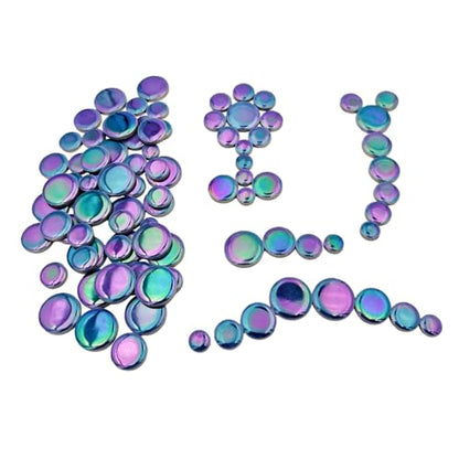 200g Iridescent Round Mosaic Tiles for Crafts Bulk