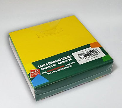 Taro's Origami Studio] Standard 6 Inch One Sided 23 Colors 500 Sheets Square Easy Fold Premium Japanese Paper for Beginner