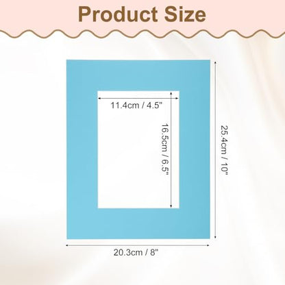 Picture Mats 8 x 10 for 5 x 7 Pictures Acid Free White Core Bevel Cut Frame Mattes for Display Art Measuring