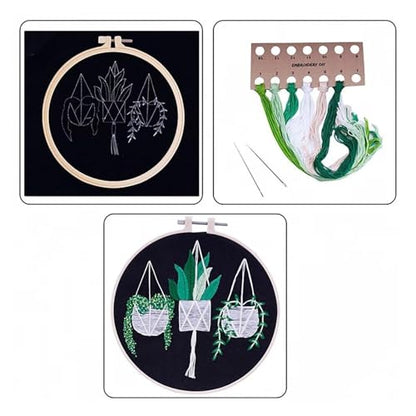 Needle Point Kits Adults Full Range of Starter Including Instructions Stamped Cloth with Pattern Hoop Color Threads and Tools Art Projects