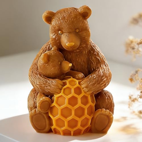 Honeycomb Bear Cylinder Candle & Resin Mold