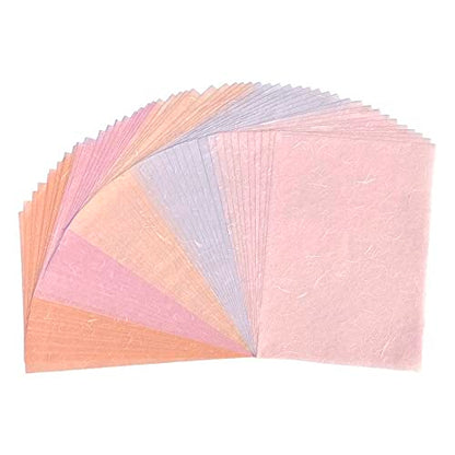 A4 Natural Fiber Mulberry Paper Sheets Art Tissue Washi Paper Design Craft Art Origami Suppliers Card Making Writing Painting 50 Sheets (50 Count)
