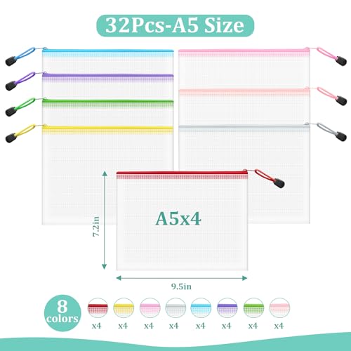 Mesh 32pcs Zipper Pouch Bags (32 Count)