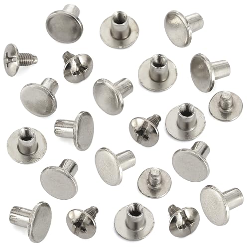 150 Sets 8MM Chicago Screws Leather Rivets for Fabric Chicago Binding Screws Buttons Metal Studs Rivets for Decorate and Repair Belts Bags Shoes Purse Dog Collar Leather Craft