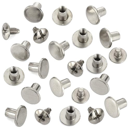 150 Sets 8MM Chicago Screws Leather Rivets for Fabric Chicago Binding Screws Buttons Metal Studs Rivets for Decorate and Repair Belts Bags Shoes Purse Dog Collar Leather Craft