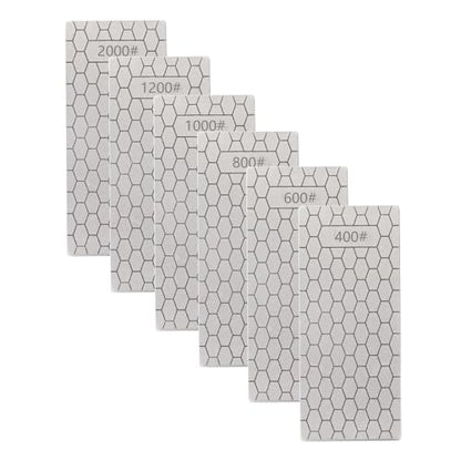 6 PCS Diamond Sharpening Plate with Honeycomb Surface Plate for Scissors Knives Outdoor Tools From Coarse to Extra Fine 400 (7 Count)
