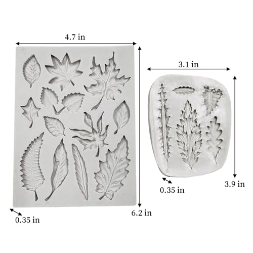 2PCS Leaf Silicone Molds (2 Count)