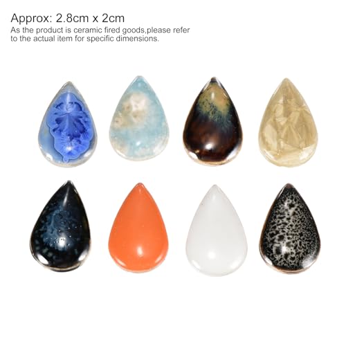 100g Ceramic Mosaic Tiles for Crafts Small Raindrop Multicolor