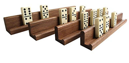 Easy View Domino Racks for Maximum Visibility and Ease in organizing Your Hand. Solid American Black Walnut