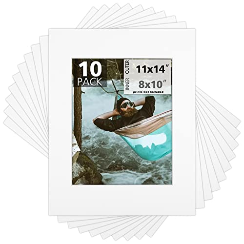 Mat Board Center 10 Pack 11x14 Photo Mats for 8x10 Picture (10 Count)